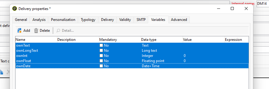 Adobe Campaign Classic - set up custom delivery parameters