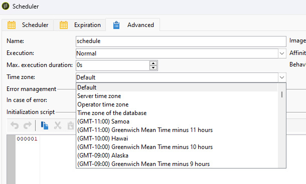 Settings for adobe campaign classic workflow activity timezone.